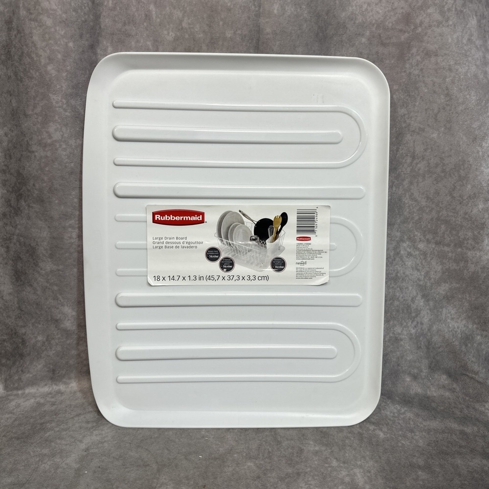RUBBERMAID Large Drain Board White 18x14.7x1.3" MICROBAN New
